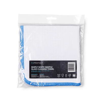 FX Protect Simply White Waffle Glass Towel 40x40cm - mikrofibra do szyb