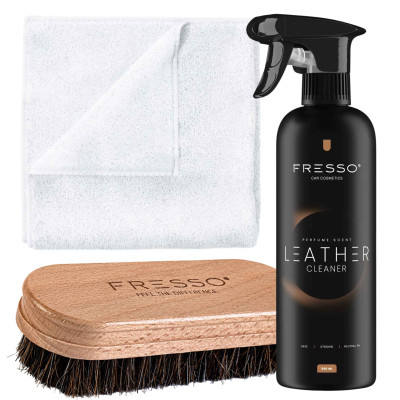 Fresso Leather Cleaner 500ml + Leather Brush + LEA - zestaw do czyszczenia skóry Fresso Leather Cleaner 500ml + Leather Brush + LEA - zestaw do czyszczenia skóry